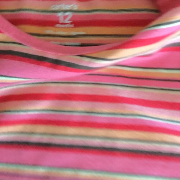 Carter's Short Sleeve Striped Top Genuine Kids from Oshkosh Jeans Girls 12M - Picture 7 of 11